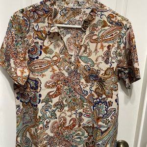 Paisley print v-neck top